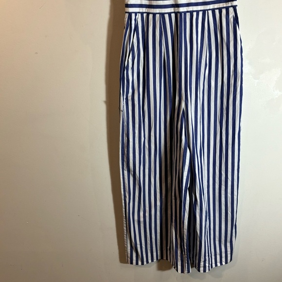 J CREW Sz 0 100% Cotton Wide Leg High Neck Bow Tieback Pockets Cropped Jumpsuit - Picture 7 of 14